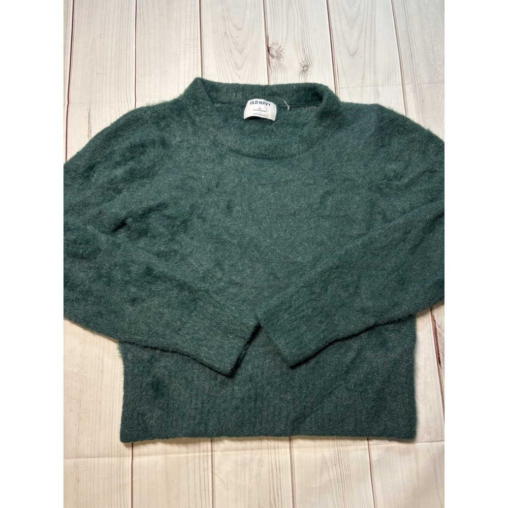 Old Navy Women's Eyelash V-Neck Sweater Emerald Green, Size M, Soft Knit